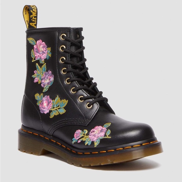 Dr. Martens Shoes - Dr. Martens 1460 VONDA II EMBROIDERED FLORAL BOOTS 6M/7W